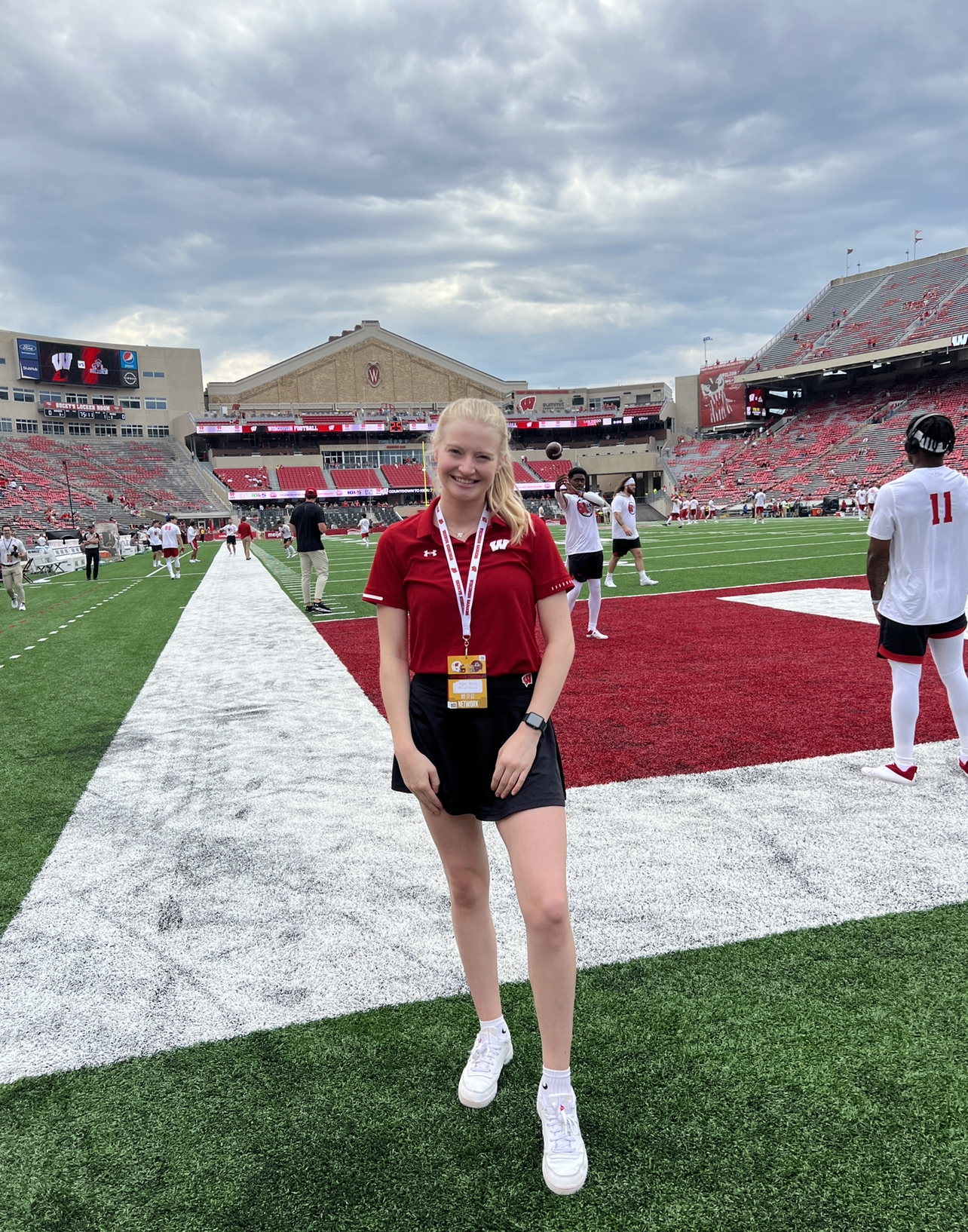 Taylor at a Wisconsin Football game